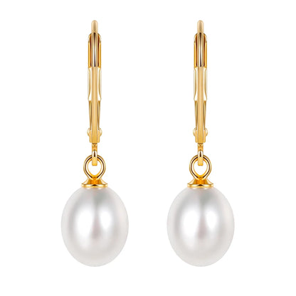 Trumium Handpicked AAA+ Quality Freshwater Natural Pearl Earrings Women 925 Sterling Silver Waterdrop Dangle Stud Pearl Earring