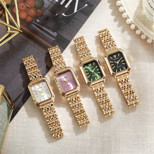 Hot Selling 2025 Fashion Women's Minimalist Square Quartz Watch Casual Sports Orange Silicone Women Gift Clock Watches