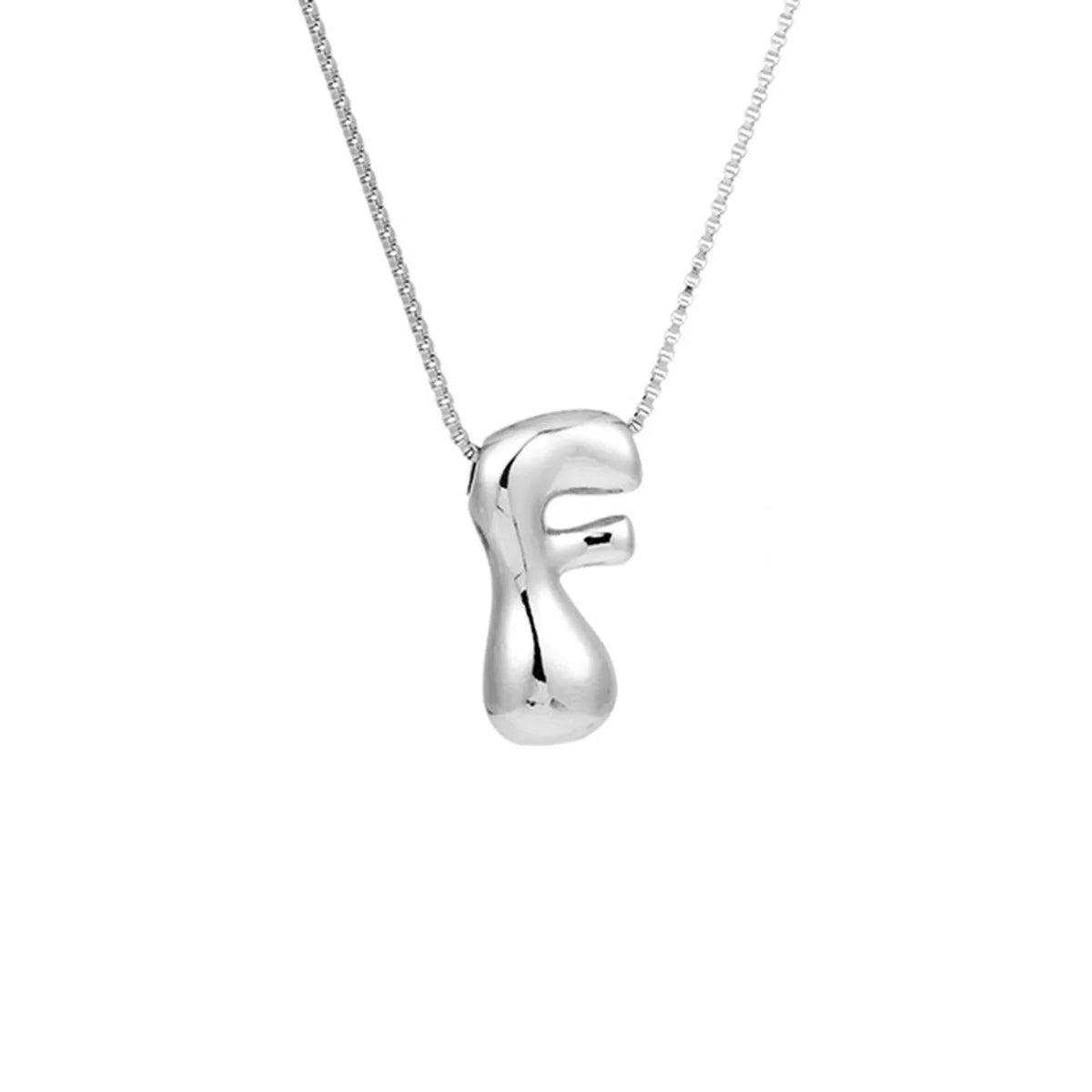 Delicate Chunky Balloon 26 Letter Necklace Bubble Initial Alphabet Pendant Box Chain Choker Stainless Steel Gold Plated Jewelry