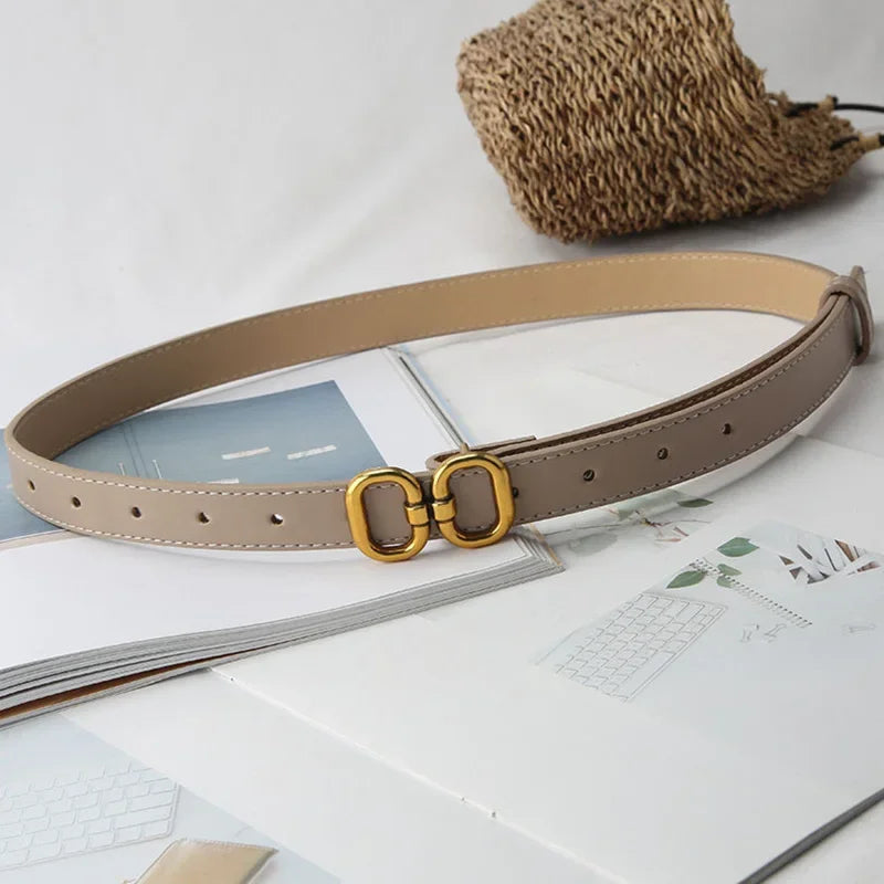 Belt for Women Famous Brand Luxury Designer Thin Waist Straps Fashion Women PU Leather Jeans Dress Trouser Denim Belt Waistband