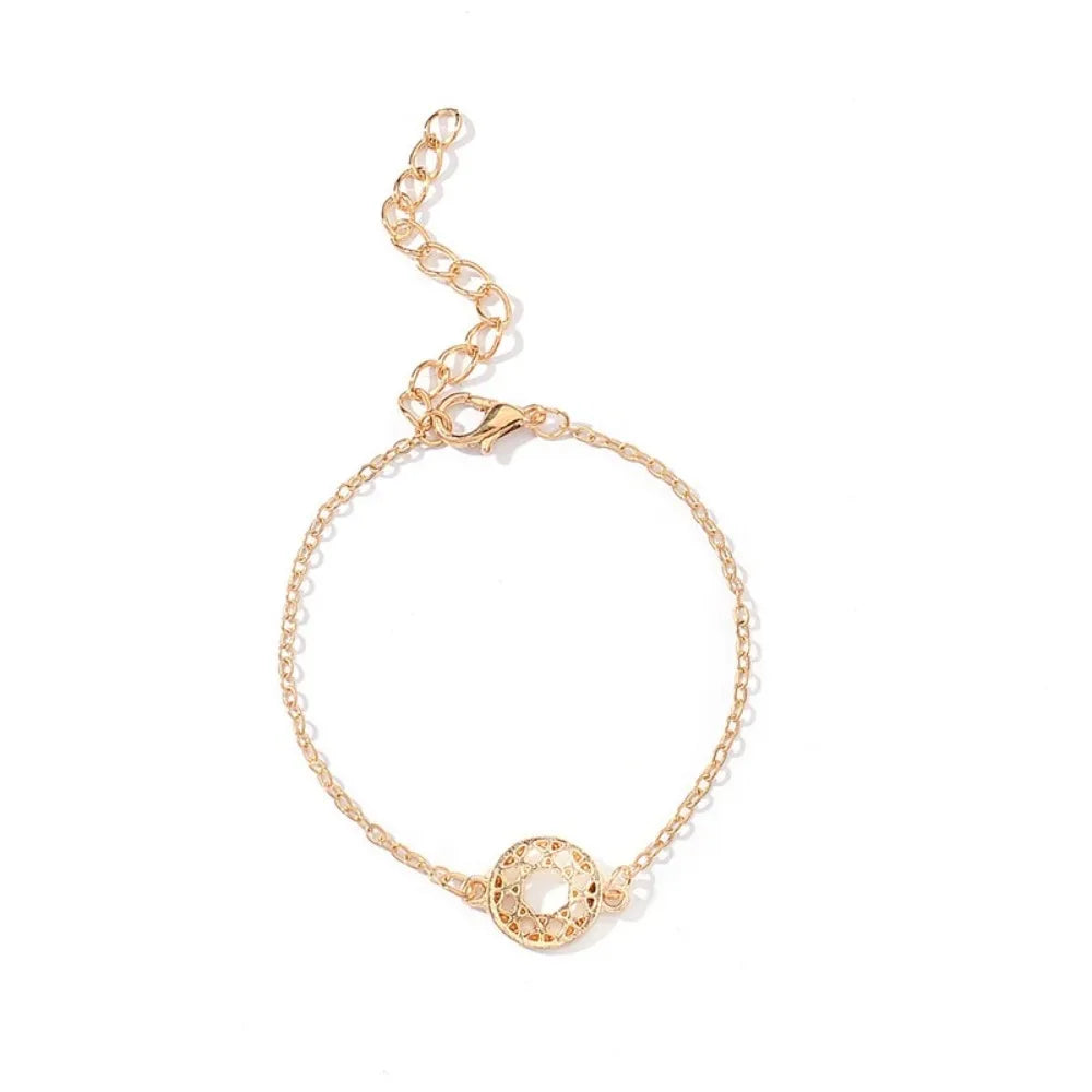 SUMENG 4pcs/Set New Arrival Bohemia Leaf Knot Hand Cuff Link Chain Charm Bracelet Bangle For Women 2024 Fashion Jewelry Gifts