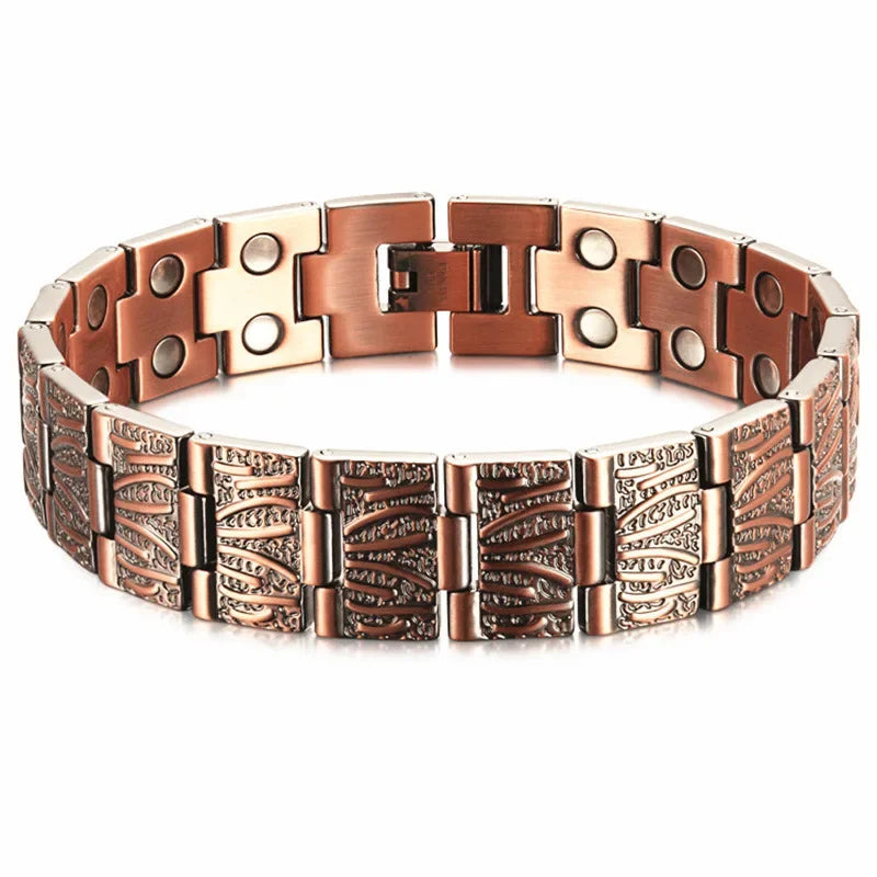 Men Pure Copper Bracelet Health Energy Germanium Magnetic Bracelet Vintage Hologram Chain Link Bracelets for Women Arthritis