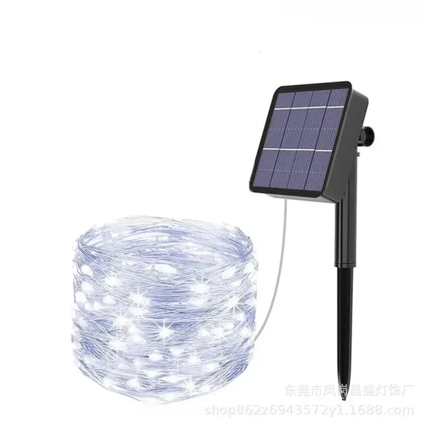 100 LED Solar Fairy Waterproof Copper Wire String Lights Christmas Party Garland Solar Power Lamp for Outdoor Garden Wedding