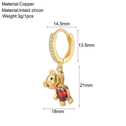 Cute Sun Moon Star Rainbow Red Heart Love Rose Flower Korean Hoop Earrings for Women Gold Color New In Earring High Quality