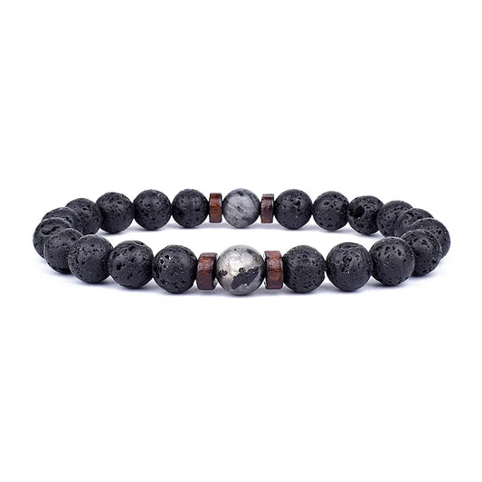 Natural Volcanic Lava Stone Beaded Bracelets for Women Men Jewelry Tiger Eyes Lapis Lazuli Healing Balance Chakra Bead Bracelet