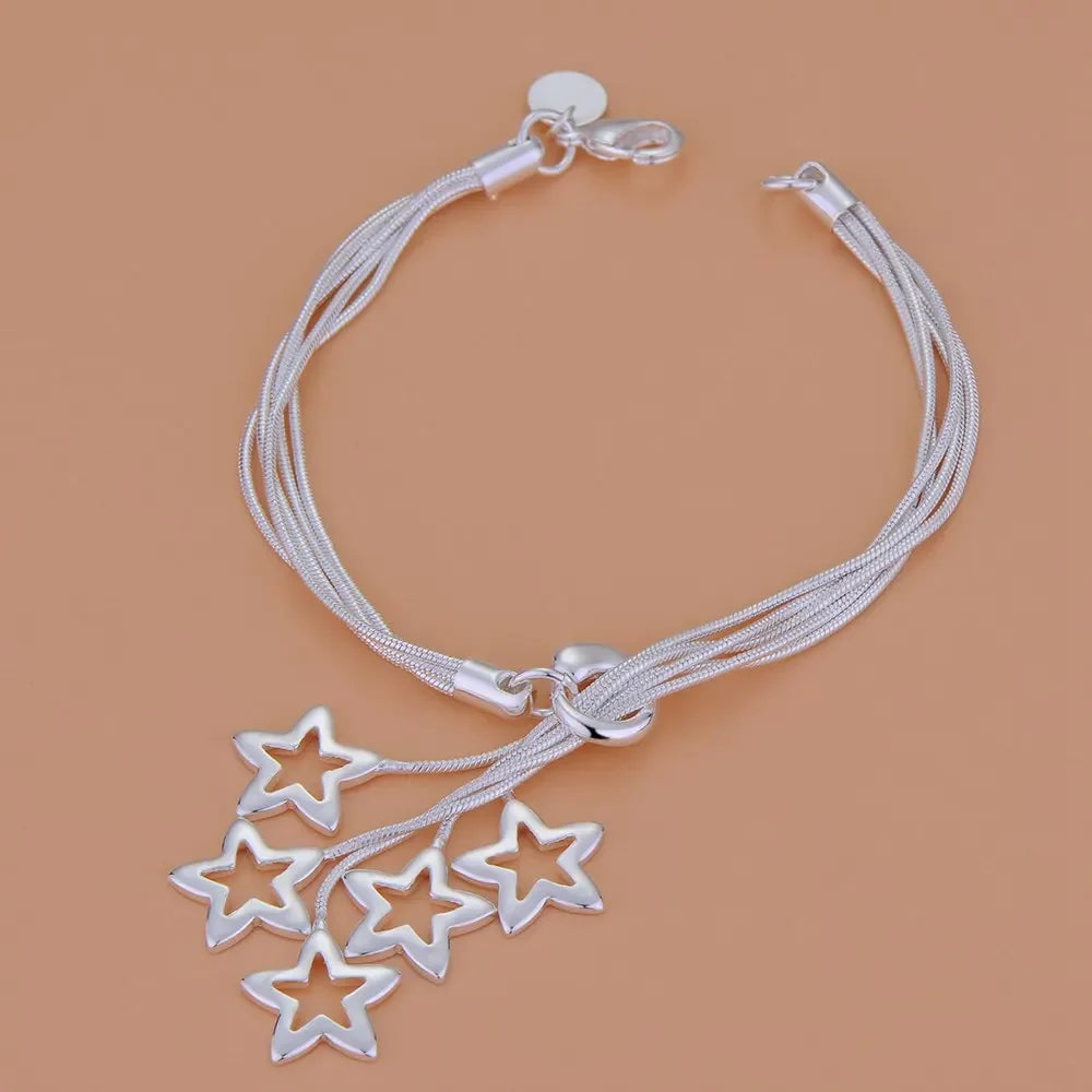 Creative Twist Circle Chain Women Men Silver Plated Bracelets New High 925quality Fashion Jewelry Christmas Gifts H070