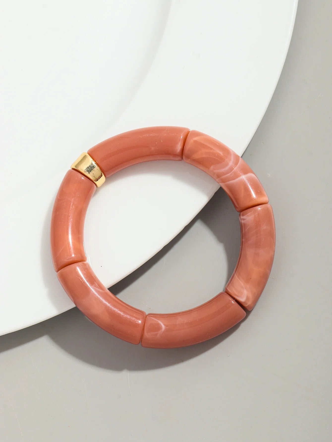 Bohomia Acrylic Design Style Chunky Bamboo Stackable Bracelet for Women Boho Elastic Colorful Tube Beads Braceletes 2024 Jewelry