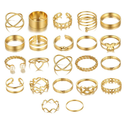 54 Pcs/Set Vintage Elegant Pearl Earrings Ring Heart Pendant Necklace Bracelet For Women Boho Daily Wear Jewelry Set Gifts 2024