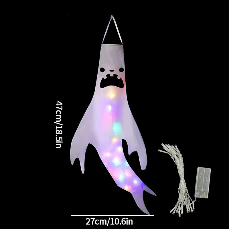 Halloween Floating Ghost Courtyard Hanging Ghost Hung on The Trees Halloween Scary Horror Atmosphere Decor Night Luminous Light