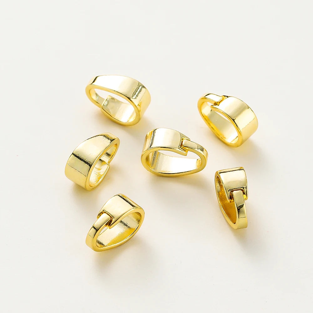 20pcs/lot 14K 18K Gold Color Pendant Pinch Bail Clips Melon Seeds Charm Clasps Connector Bulk For DIY Nacklace Making Findings