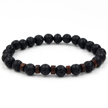 Natural Volcanic Lava Stone Beaded Bracelets for Women Men Jewelry Tiger Eyes Lapis Lazuli Healing Balance Chakra Bead Bracelet