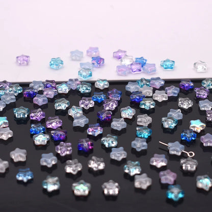 Mixed-color 8mm 60pcs Star Beads Czech Glass Loose Spacer Beads Handmade Diy Accessories Jewelry Making Necklace Earrings
