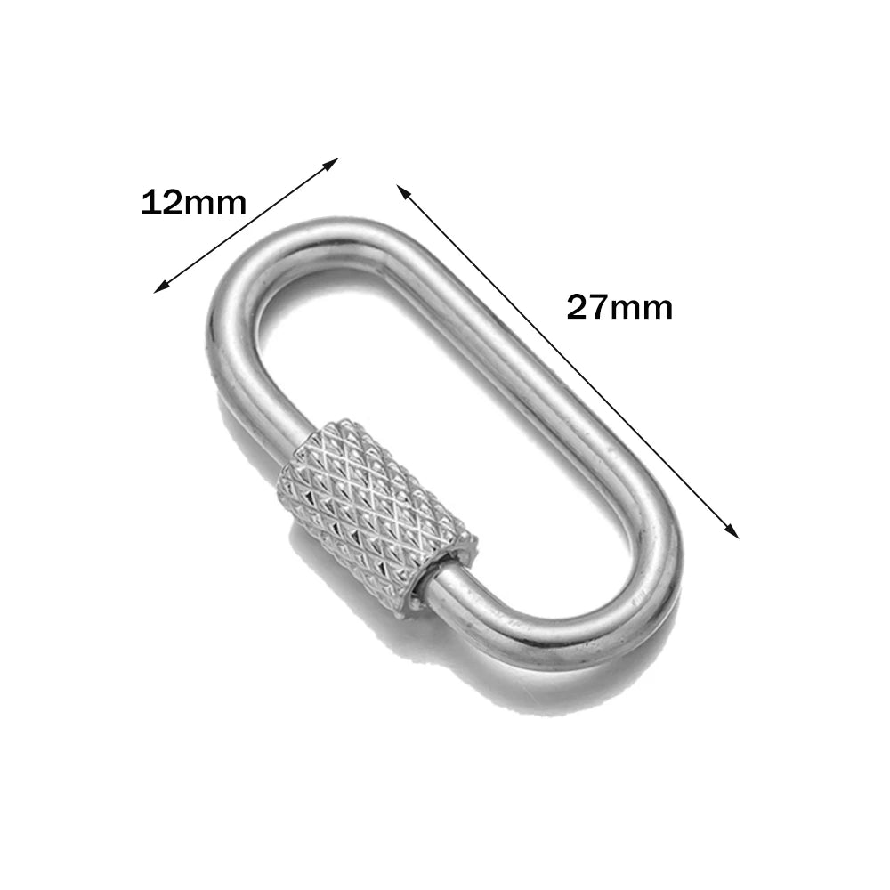5pcs Gold Stainless Steel Heart Screw Carabiner Lock Connector Fastener Clip For DIY Necklaces Keychain Jewelry Making Supplies