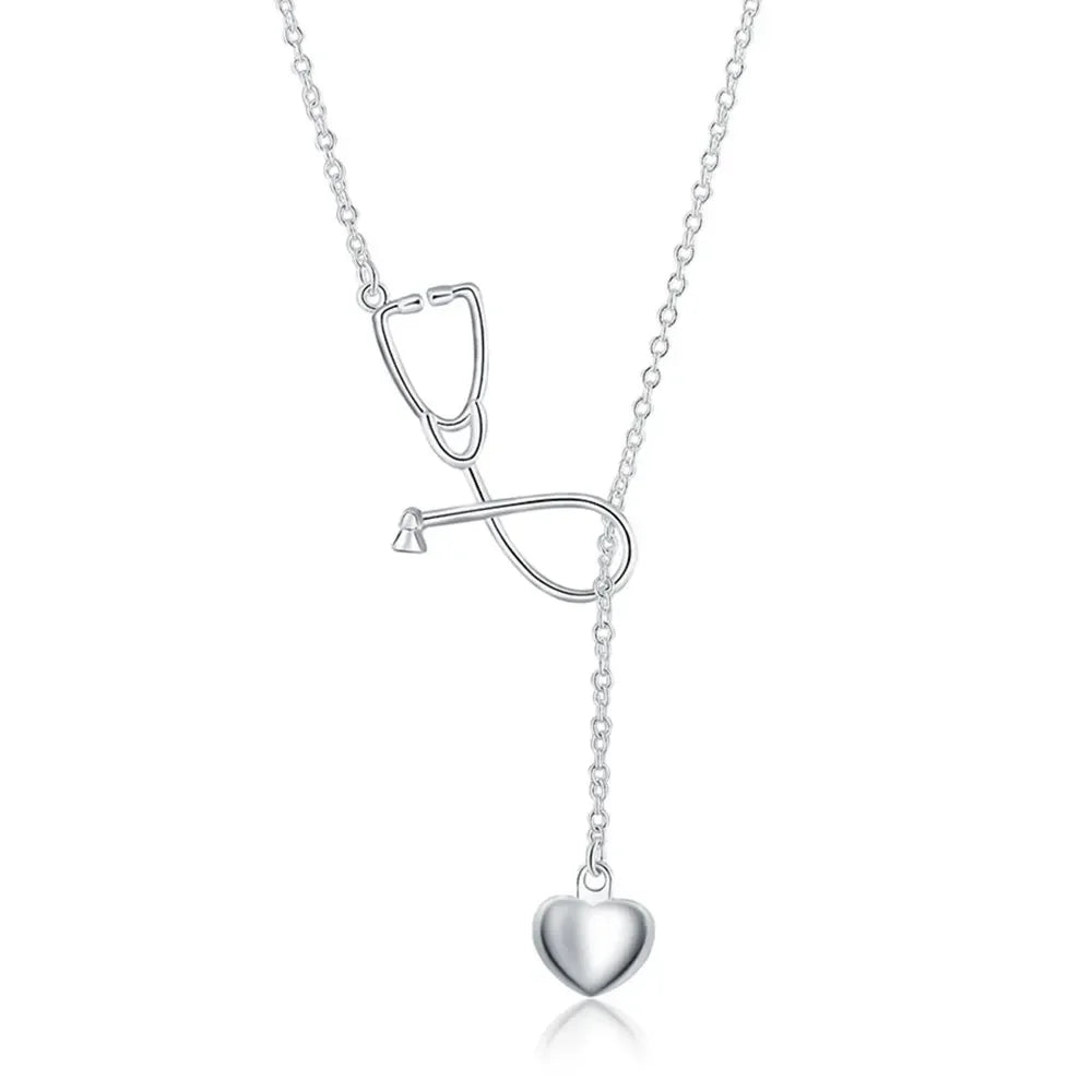 silver Plated gorgeous charm fashion charm heart wedding lady love necklace noble luxury 18 inches Silver jewelry , N270