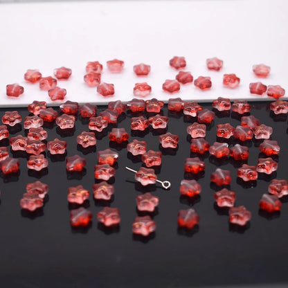 Mixed-color 8mm 60pcs Star Beads Czech Glass Loose Spacer Beads Handmade Diy Accessories Jewelry Making Necklace Earrings