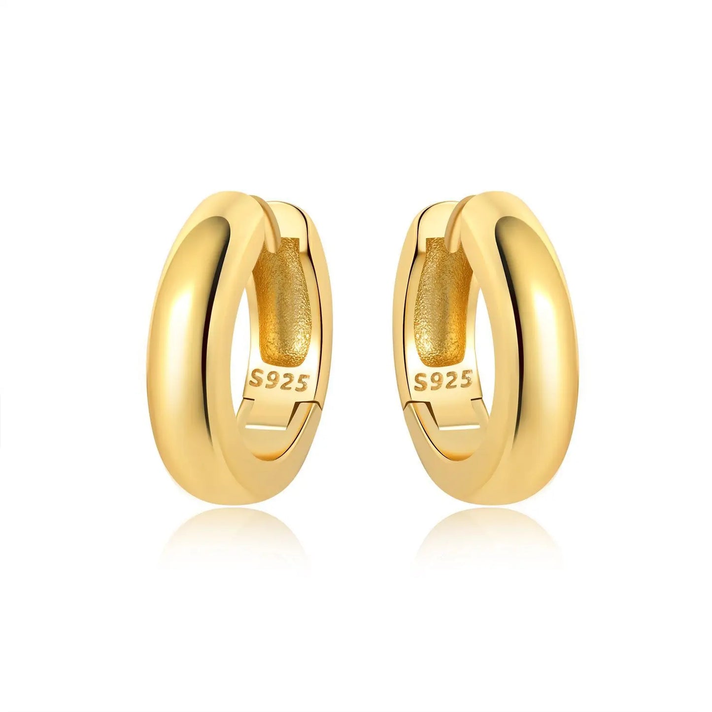 Original 2025 S925 Sterling Silver Zircon 18K Gold Lining Vintage Hoop Earrings for Women Birthday Party Wedding Gift Jewellery