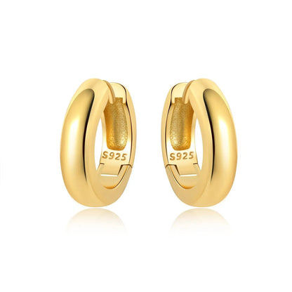 Original 2025 S925 Sterling Silver Zircon 18K Gold Lining Vintage Hoop Earrings for Women Birthday Party Wedding Gift Jewellery