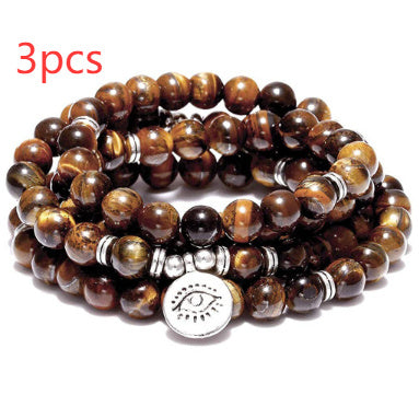 Amazon Stone Tiger Eye Stone Bracelet Necklace 108 Buddha Beads Lotus Bracelet
