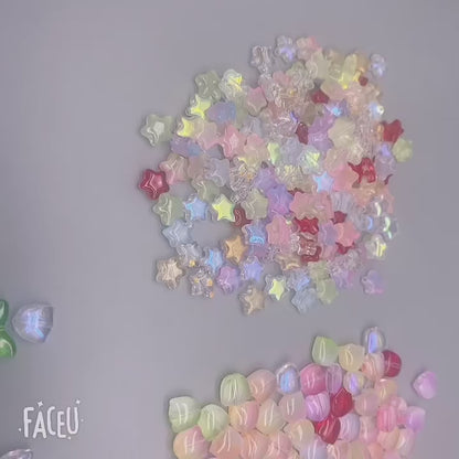 Mixed-color 8mm 60pcs Star Beads Czech Glass Loose Spacer Beads Handmade Diy Accessories Jewelry Making Necklace Earrings