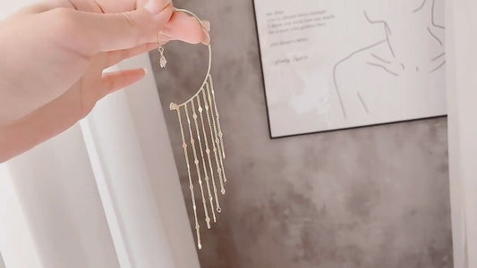 Fashionable And Simple Long Tassel Earrings